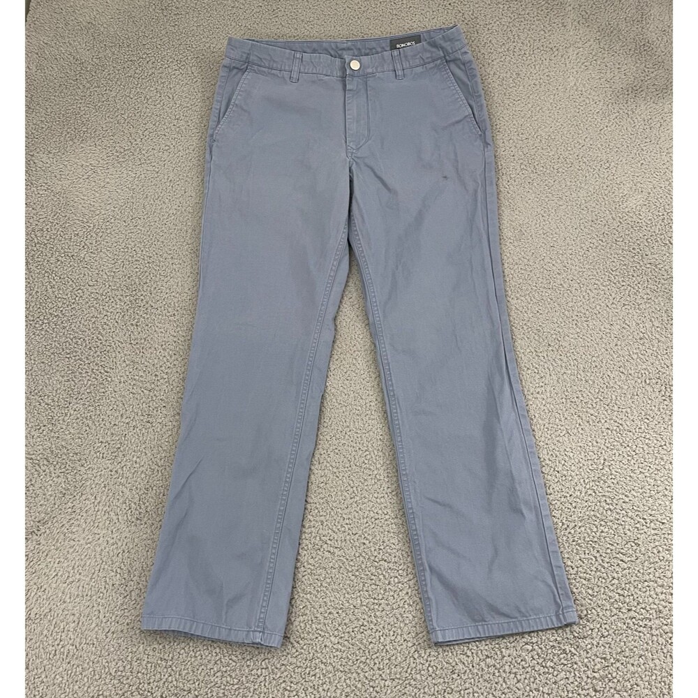 Bonobos Straight Leg Pants Men 33x30 Blue‎ Flat Front Chino